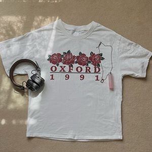 White Graphic T-shirt, Oxford print
